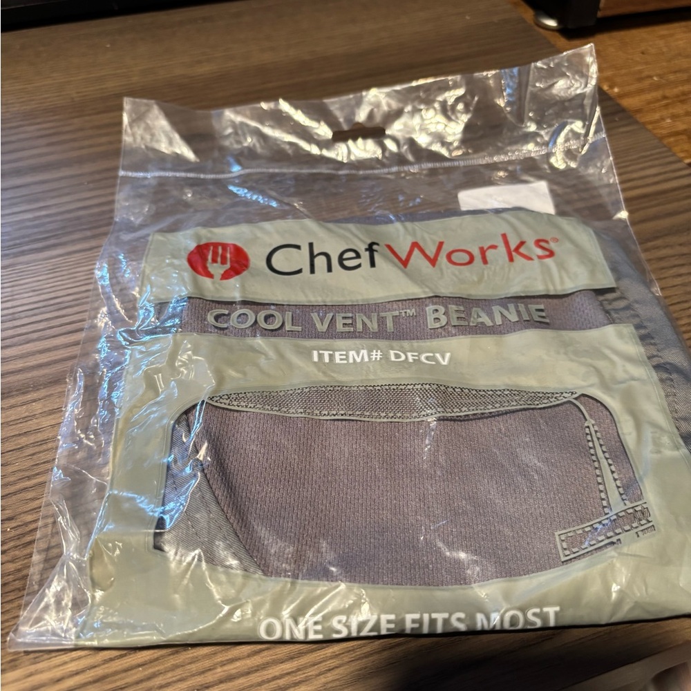 Chef Works Beanie Cool Vent Hat 🍕 Gray And Black 🔥 Kitchen Hats 🔥 MENS